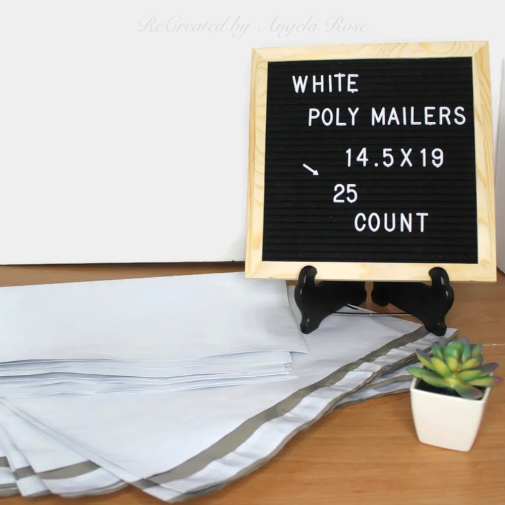 25 14.5 x 19 Poly Mailers - White